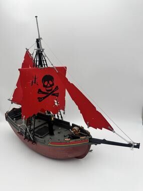 Pirate Ship Toy Boat with Red Sails – Pirate Adventure Playset